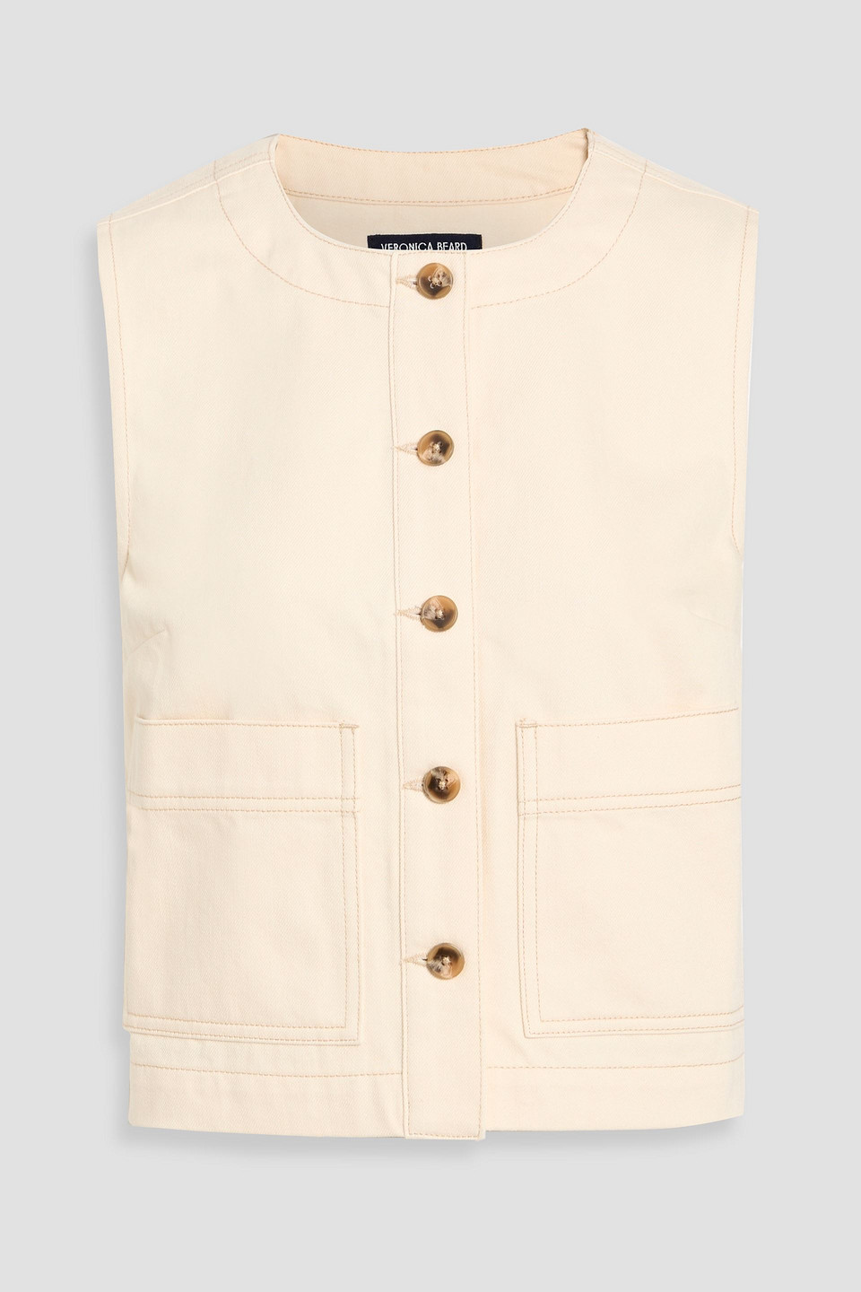veronica beard - ording denim vest - white - xs