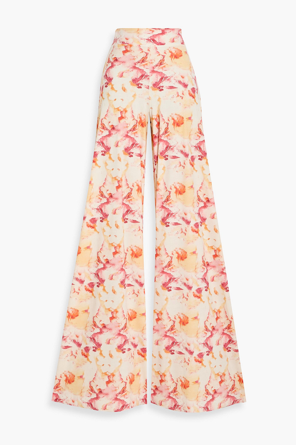 chiara boni la petite robe - sklya floral-print stretch-jersey wide-leg pants - white - it 46
