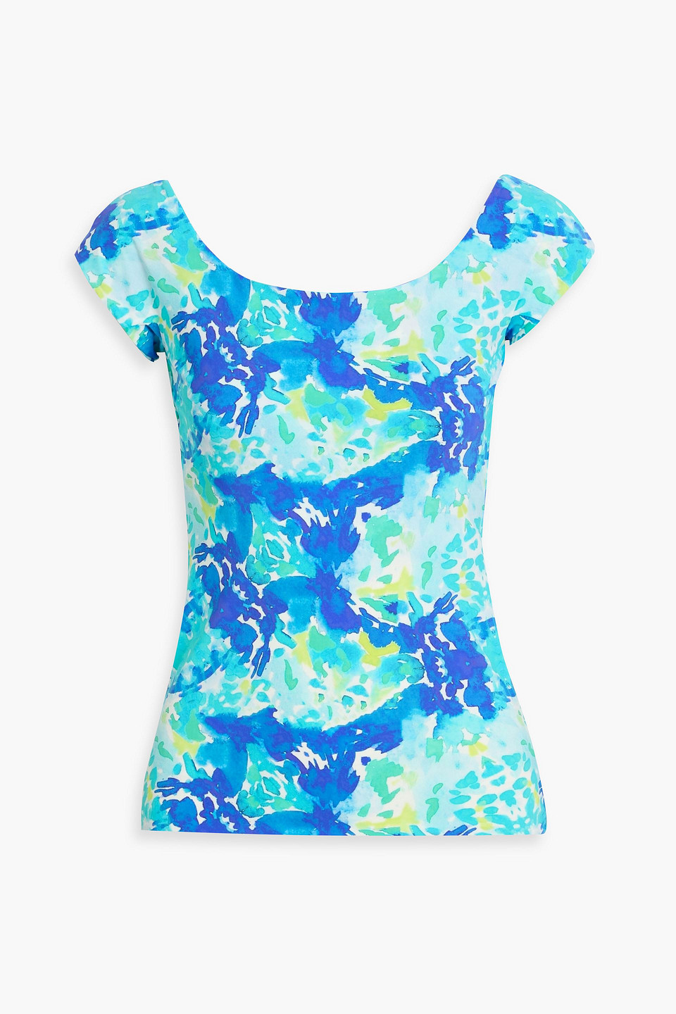 chiara boni la petite robe - mariella floral-print stretch-jersey top - blue - it 38