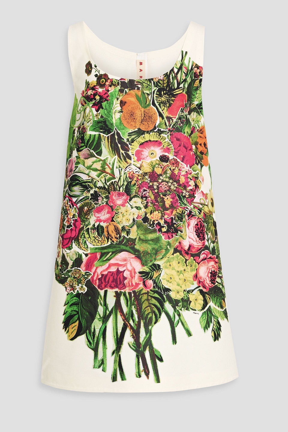 Marni Printed Cotton-poplin Mini Dress In Multi