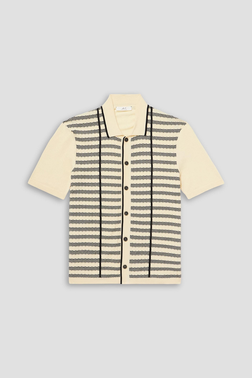 mr p. - striped ribbed cotton shirt - white - xs