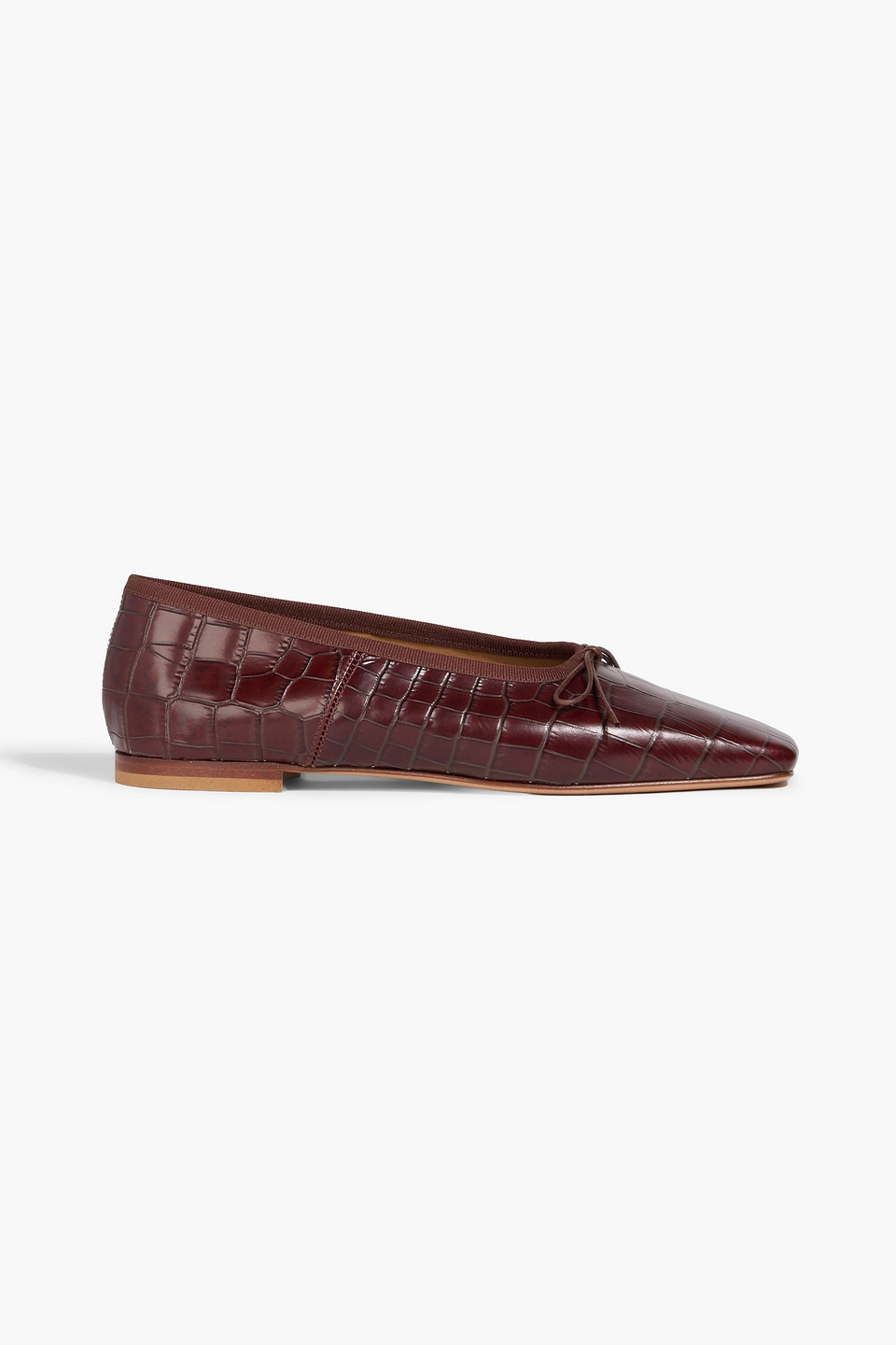 mansur gavriel - croc-effect leather ballet flats - brown - eu 37