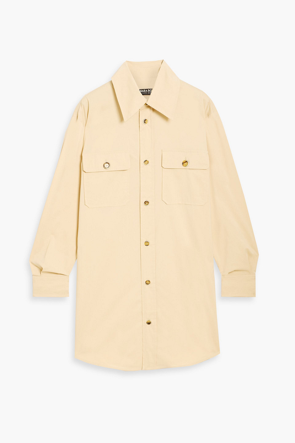 Chiara Boni La Petite Robe Pierrine Cotton-blend Poplin Shirt In Neutral