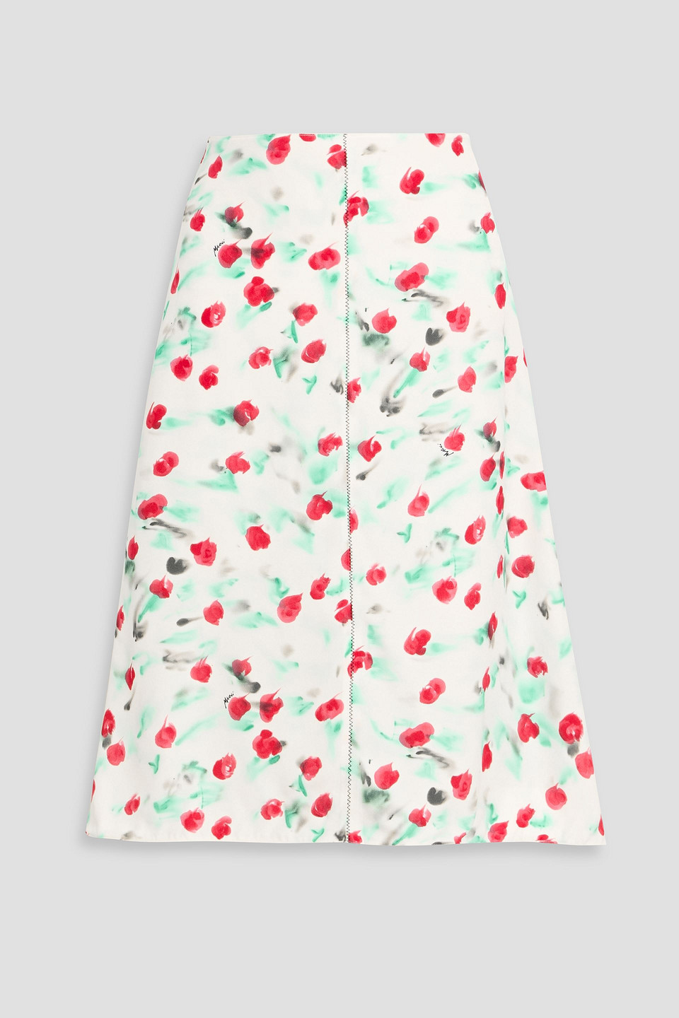 marni - printed crepe midi skirt - white - it 40