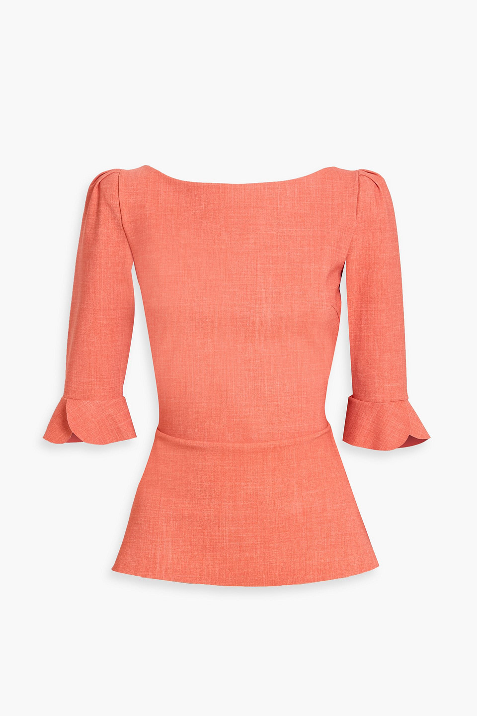 chiara boni la petite robe - edelmira ruffled printed stretch-jersey top - orange - it 38