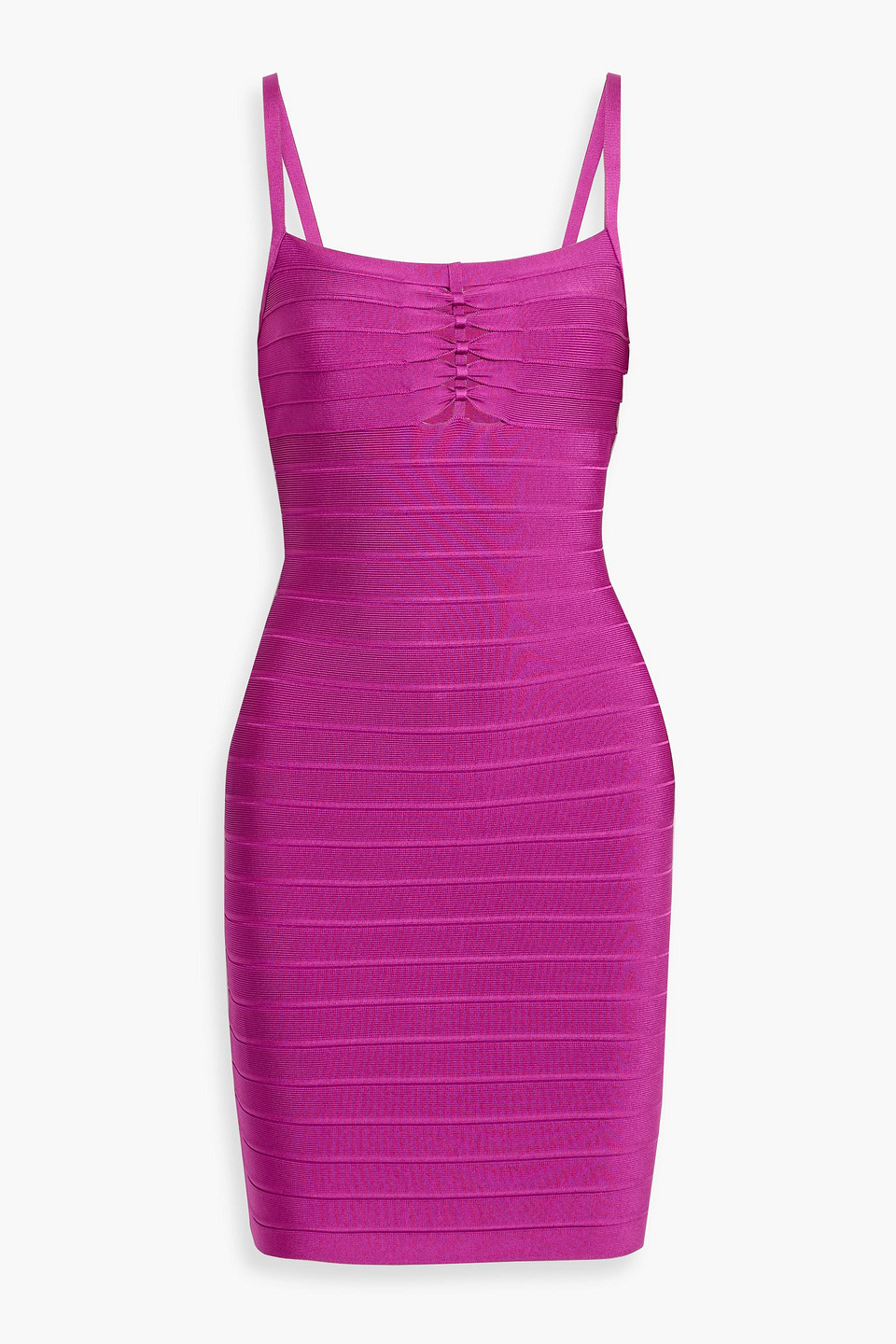 hervé léger - emerson bow-detailed bandage mini dress - purple - s