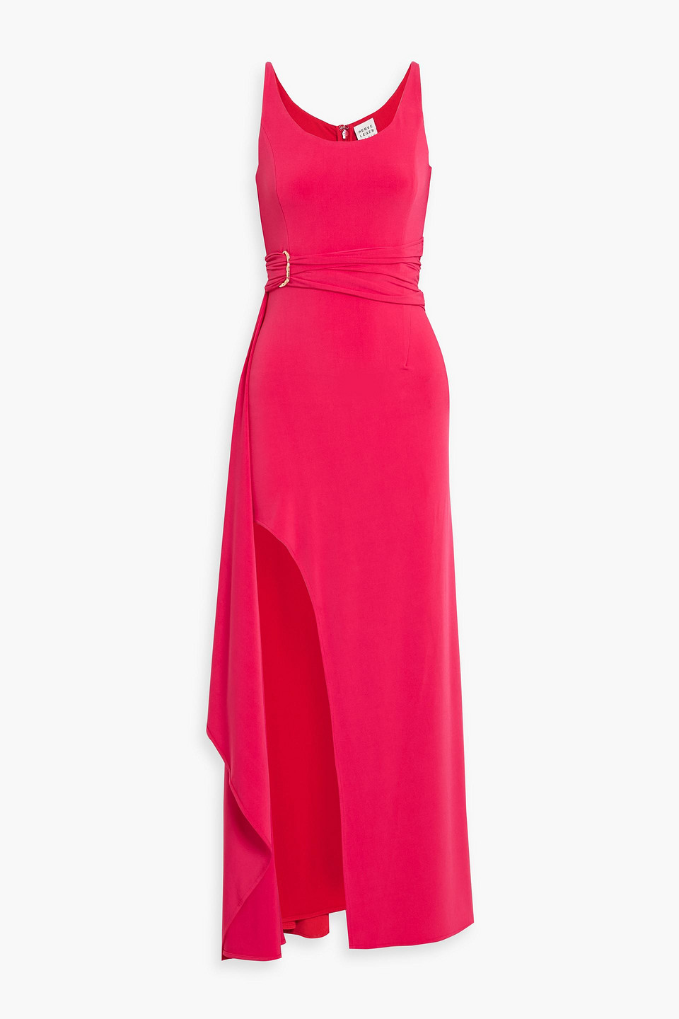 hervé léger - mila embellished draped stretch-jersey gown - pink - l