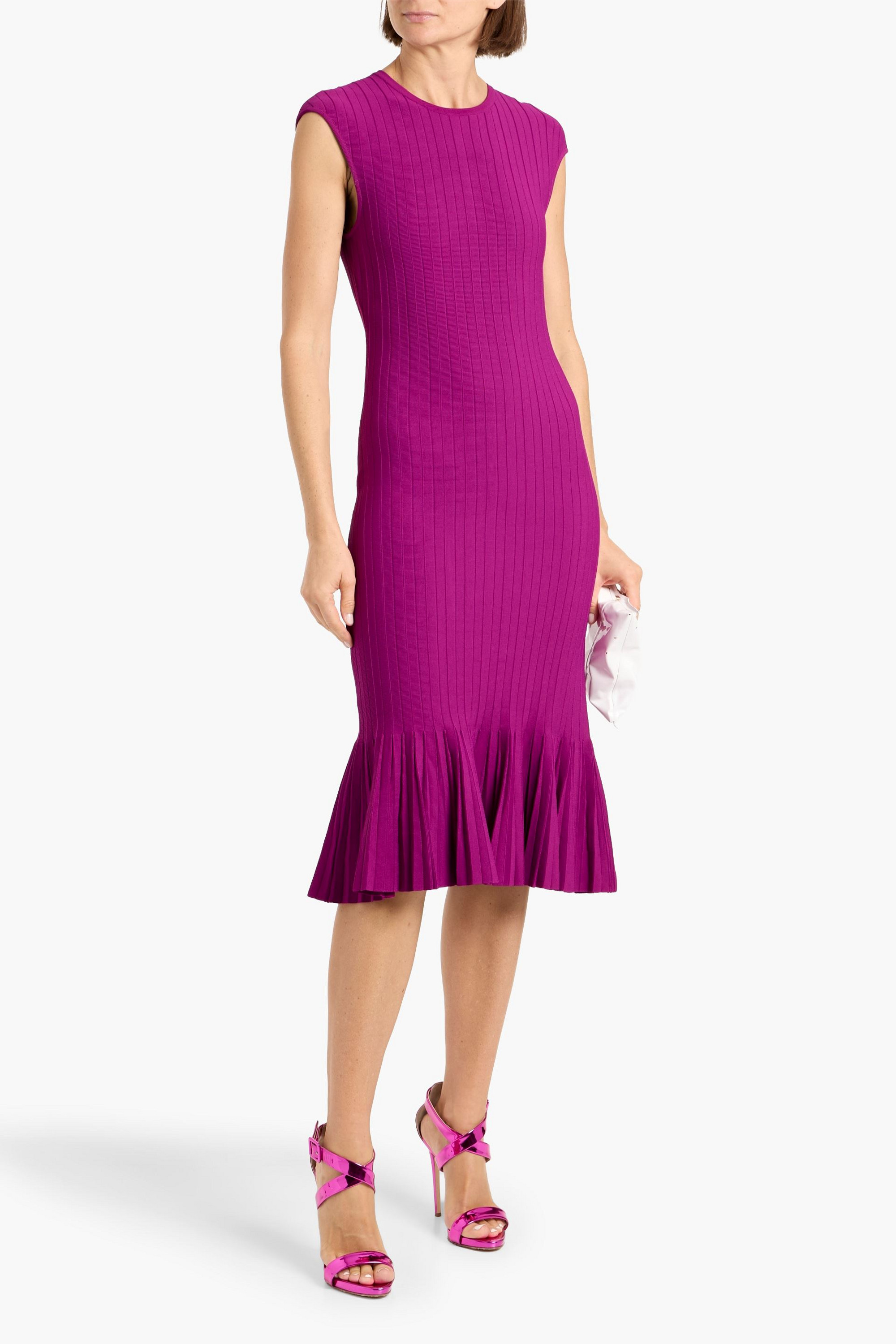 Herve Leger Bridget pleated bandage midi dress