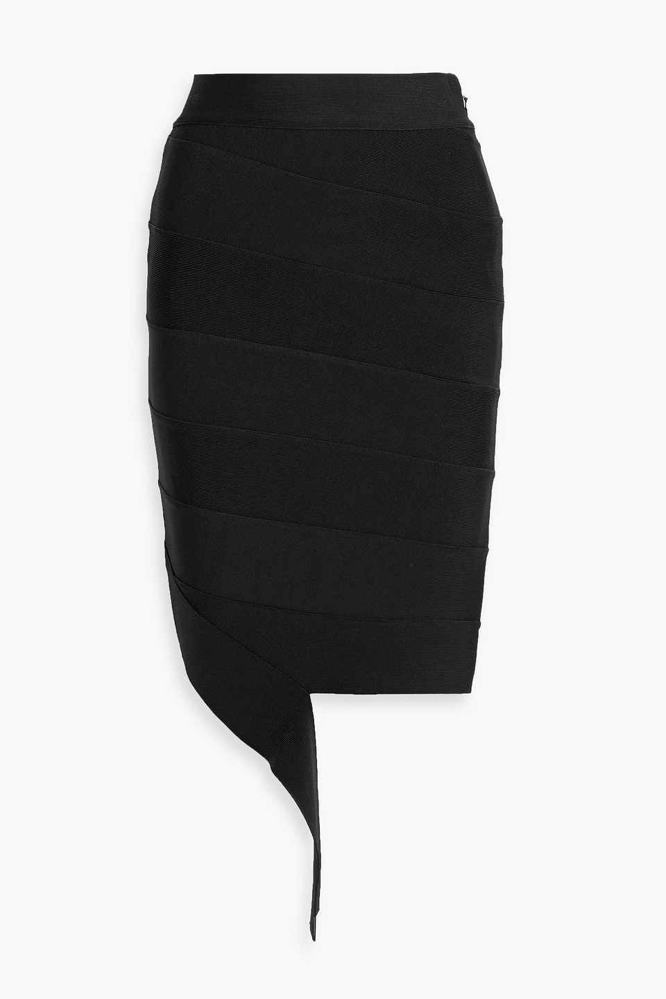 hervé léger - alma draped bandage skirt - black - xxs