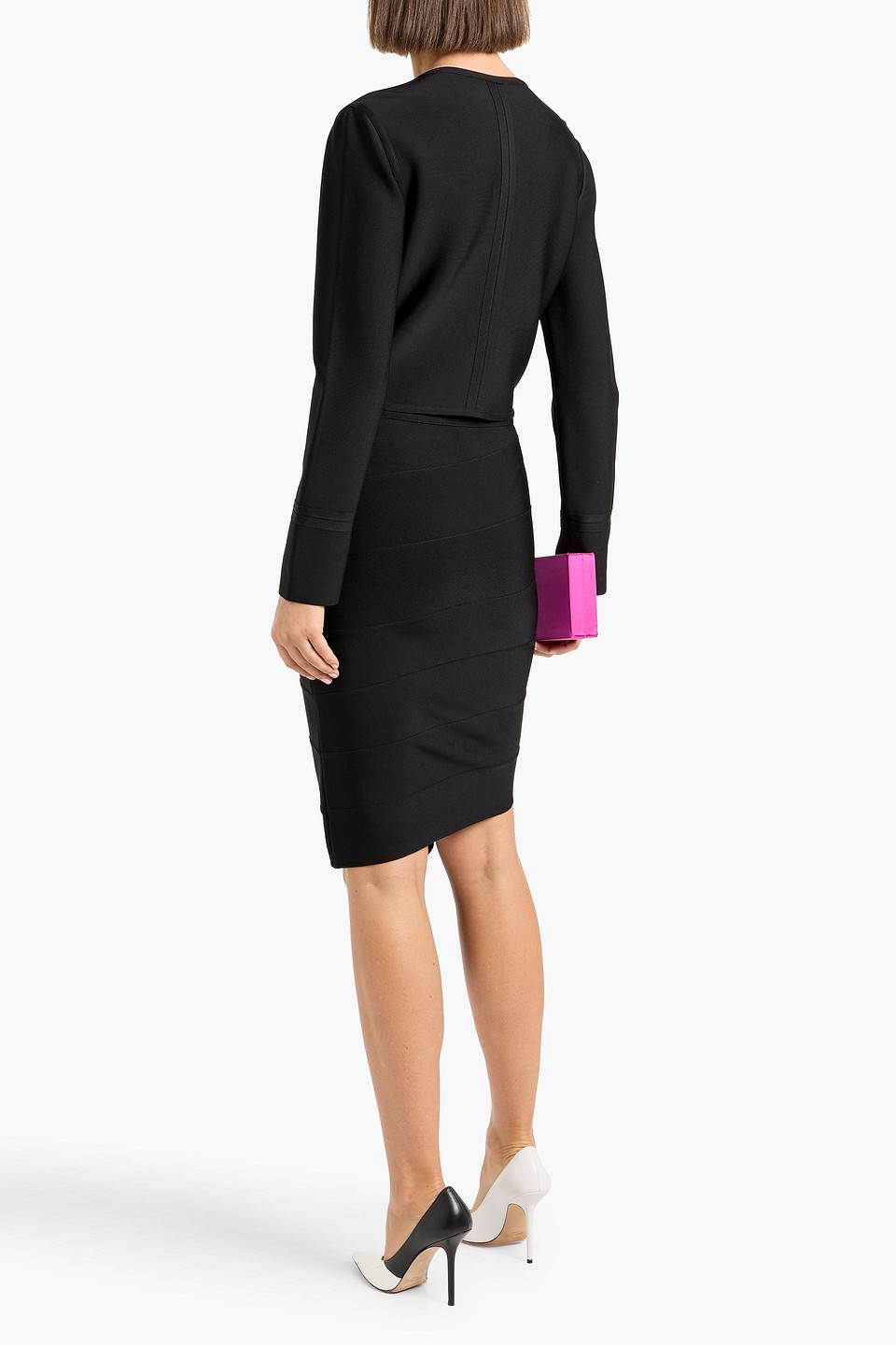  Hervé Léger - Cropped Jacke Aus Bandage - Schwarz - Xs 