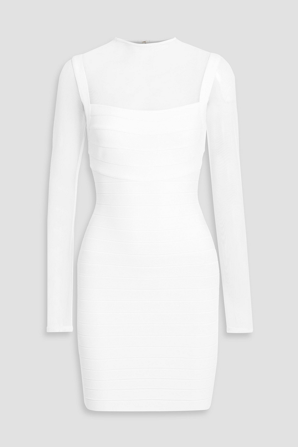 hervé léger - amy mesh-paneled bandage mini dress - white - xs