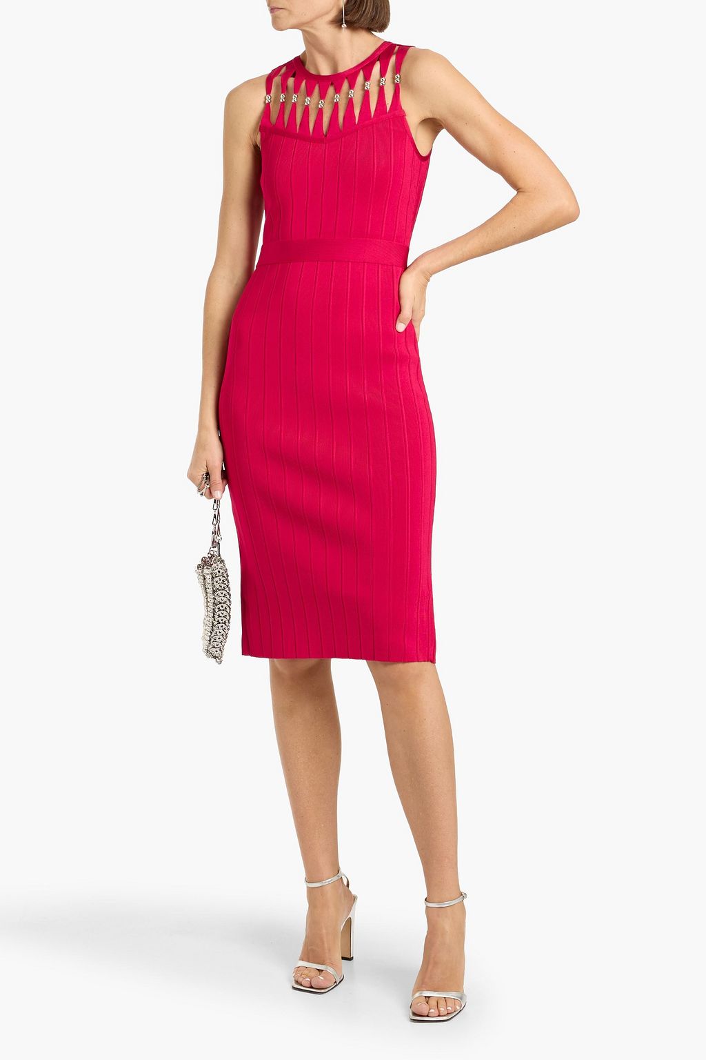 HERV LGER Bead-embellished cutout bandage dress | THE OUTNET