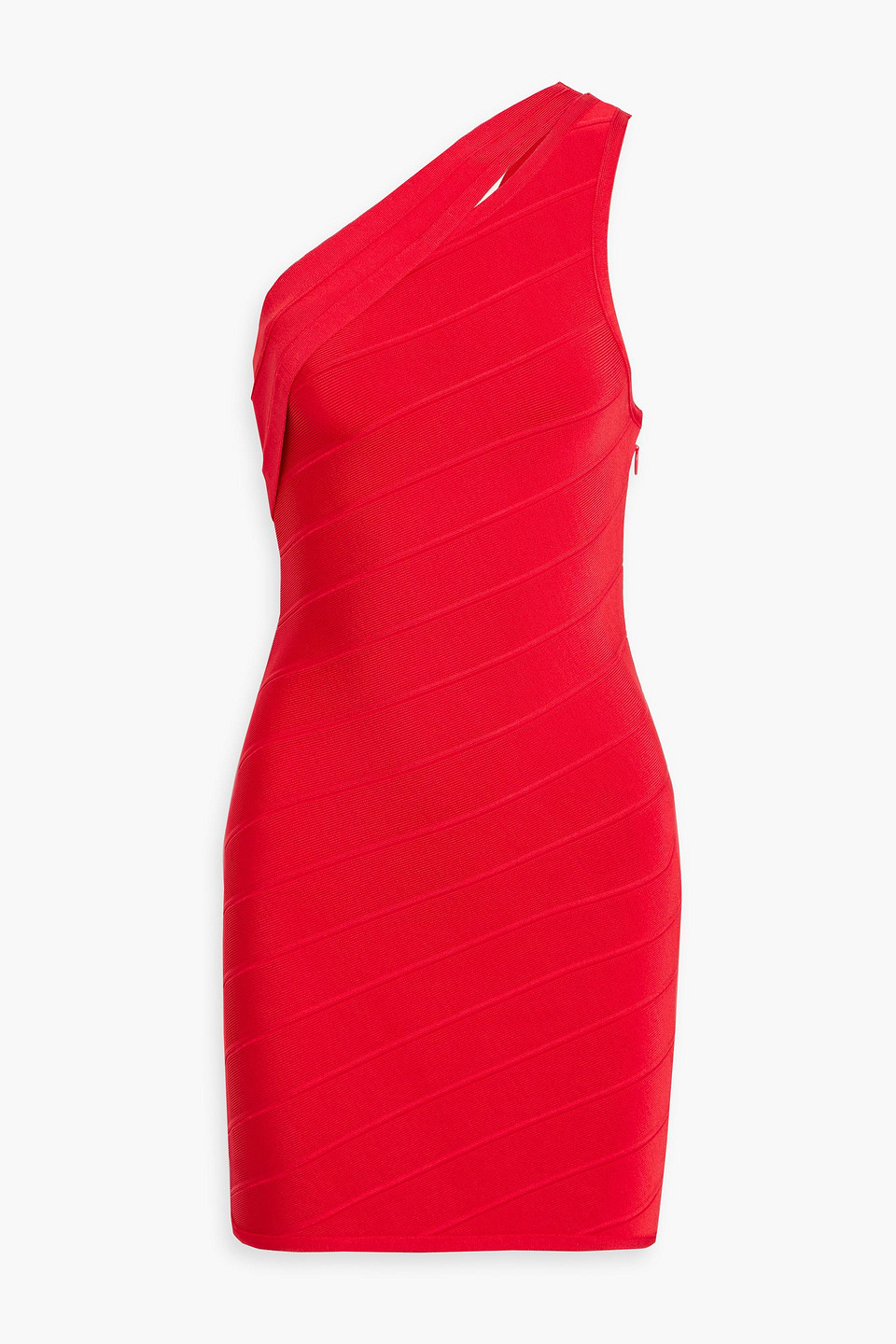 hervé léger - molly one-shoulder bandage mini dress - red - xs