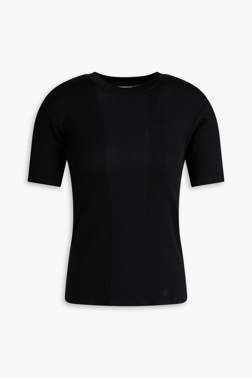 loulou de saison - avalyn ribbed cotton-jersey top - black - xs