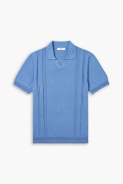 MR P. Slim-fit striped merino wool polo shirt