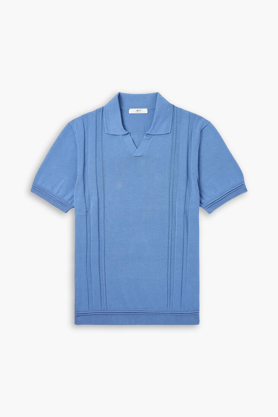 mr p. - slim-fit striped merino wool polo shirt - blue - xs