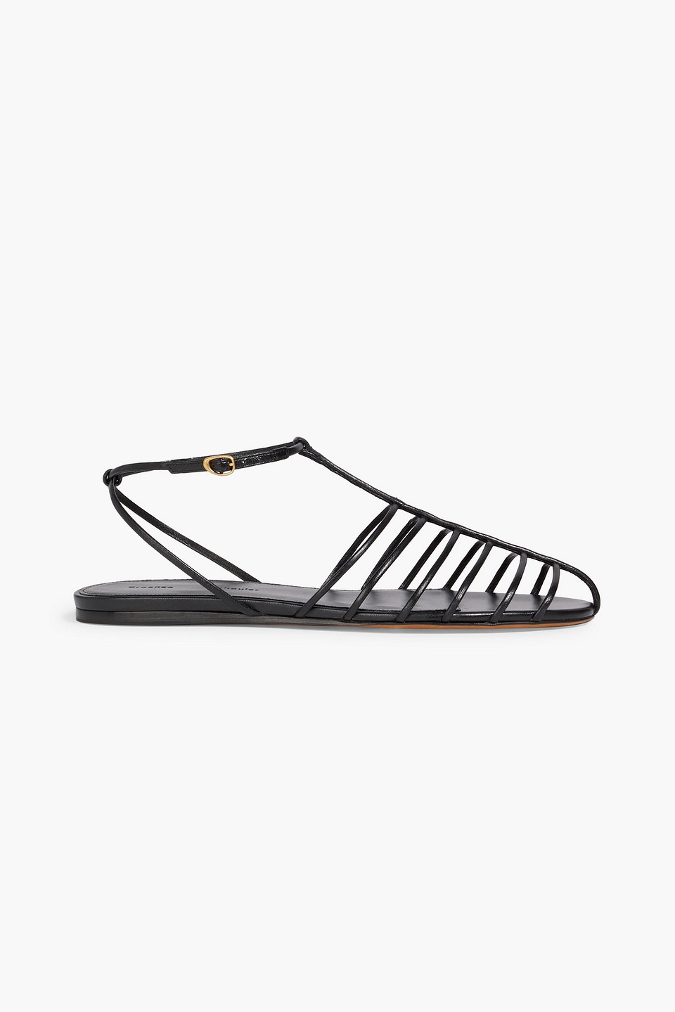proenza schouler - tee cage leather sandals - black - eu 36