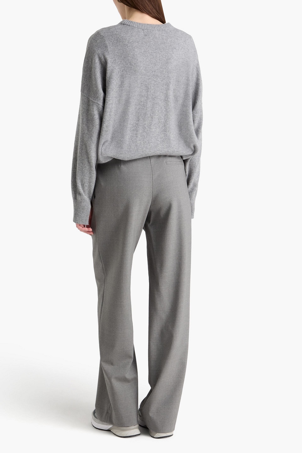  Loulou De Saison - Hose „osilo“ Mit Geradem Bein Aus Twill Aus Einer Wollmischung Mit Falten - Grau - Fr 34 