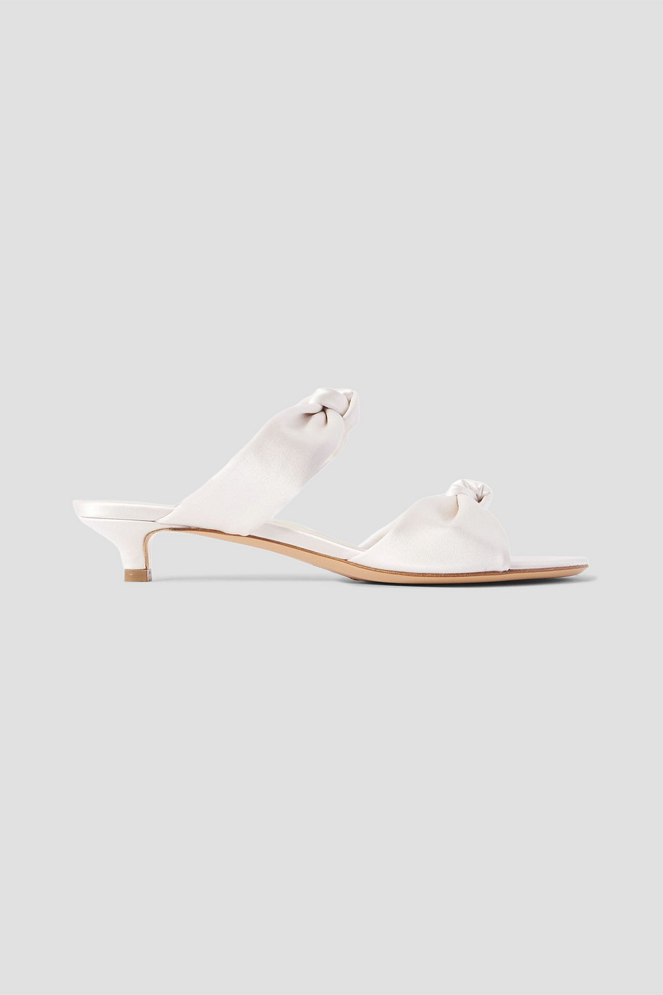 Le Monde Beryl Knot Satin Sandals In White