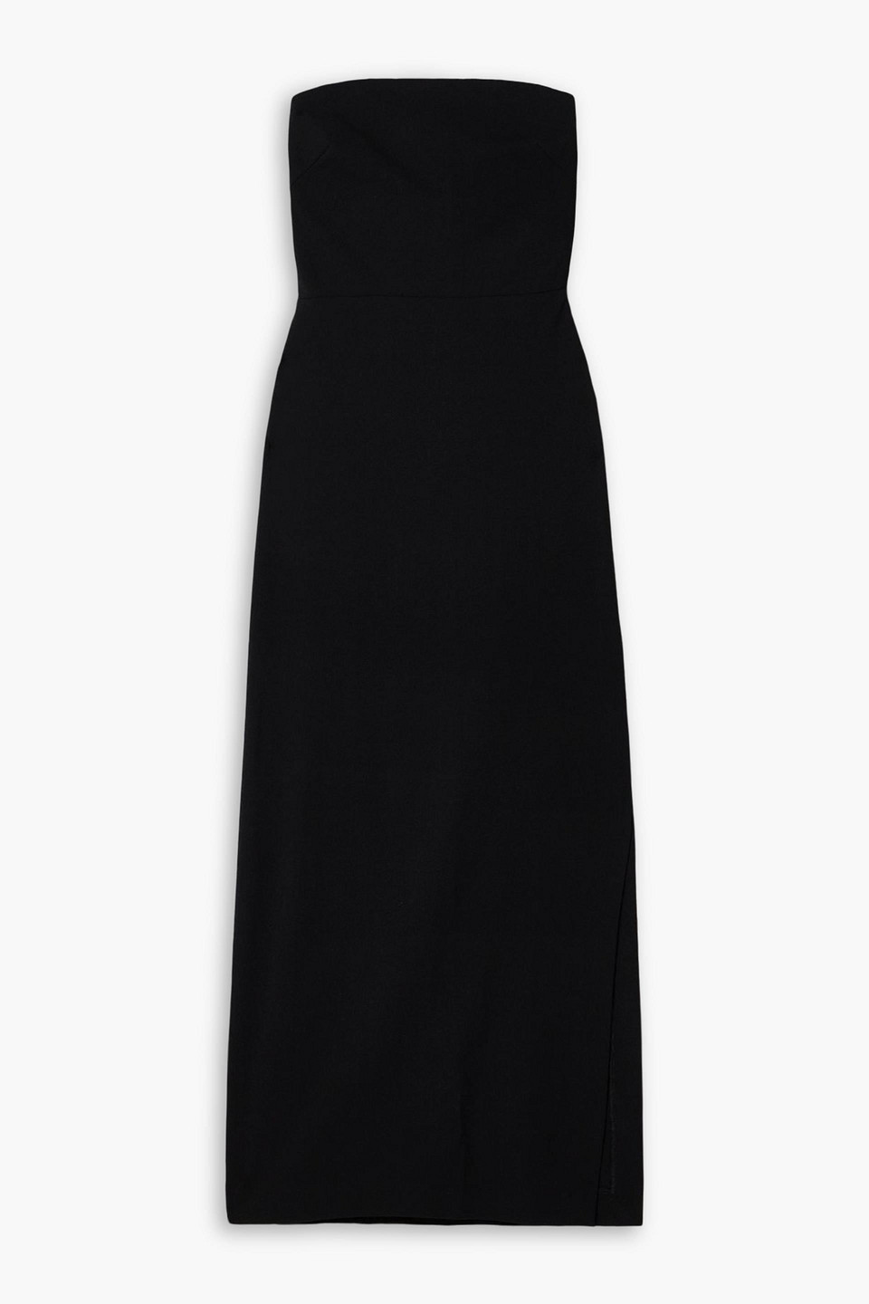 matteau - strapless wool-blend crepe maxi dress - black - 1