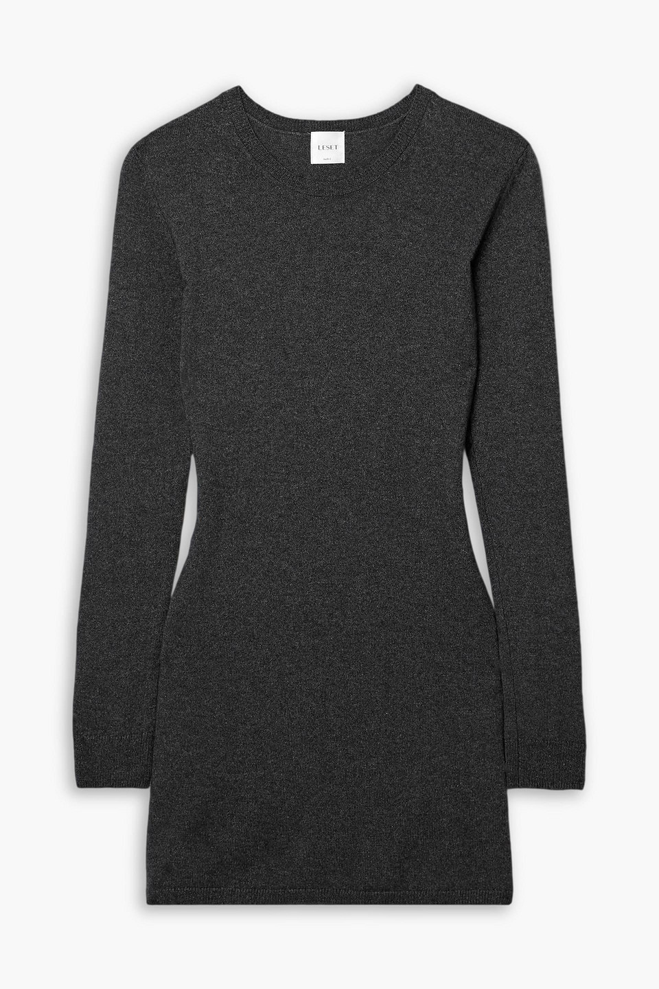 Leset Zoe Knitted Mini Dress In Gray