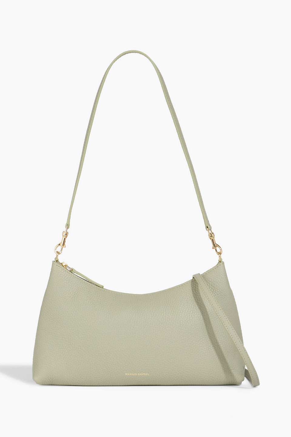 Mansur Gavriel Rhea Pebbled-leather Shoulder Bag In Green