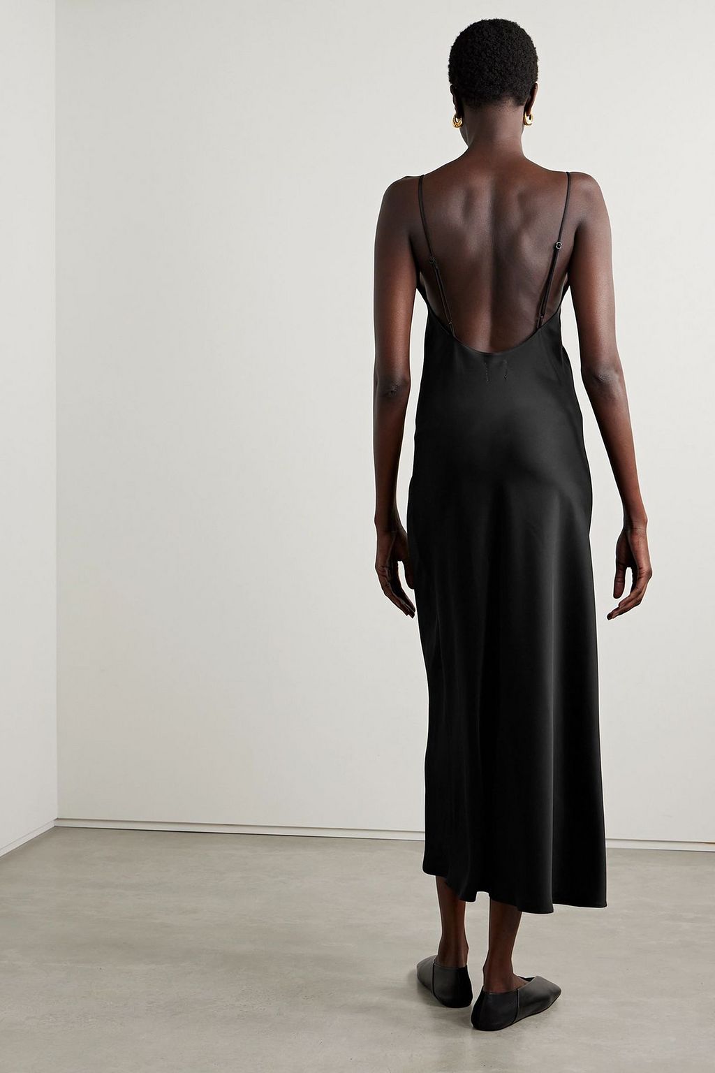 leset barb satin slip dress Leset Barb Washed-Satin Mini Dress by Leset