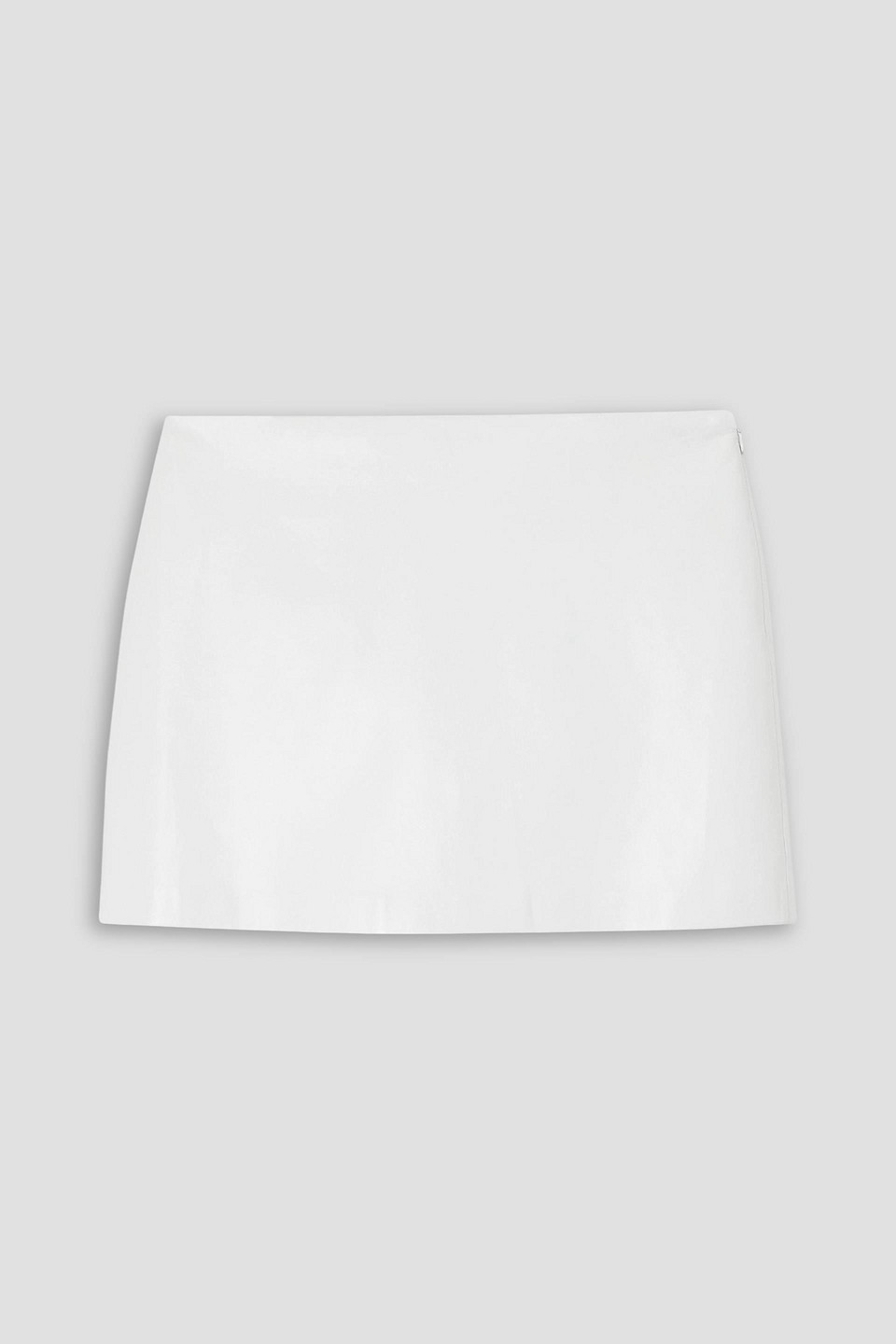 agolde - agda leather-blend mini skirt - white - 30