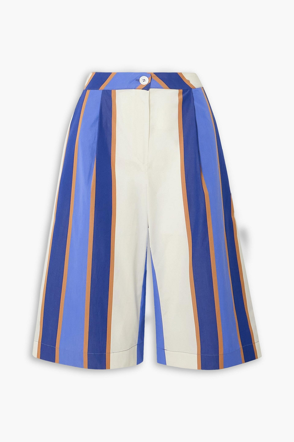 Thierry Colson Pleated Printed Cotton-voile Shorts In Multi