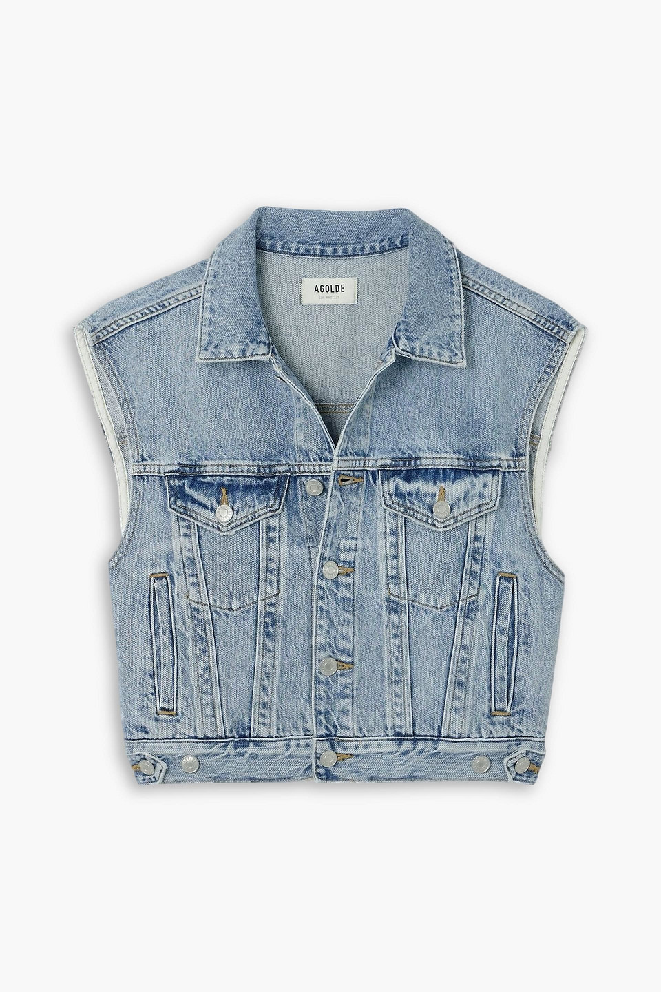 agolde - charli denim vest - blue - s