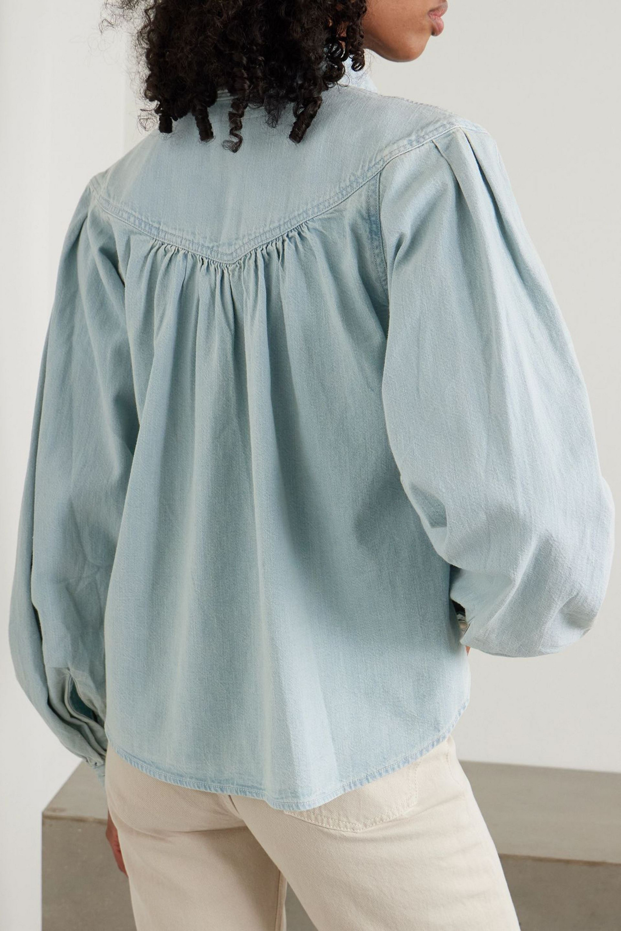 MOTHER The Rhapsody Exes pleated denim shirt