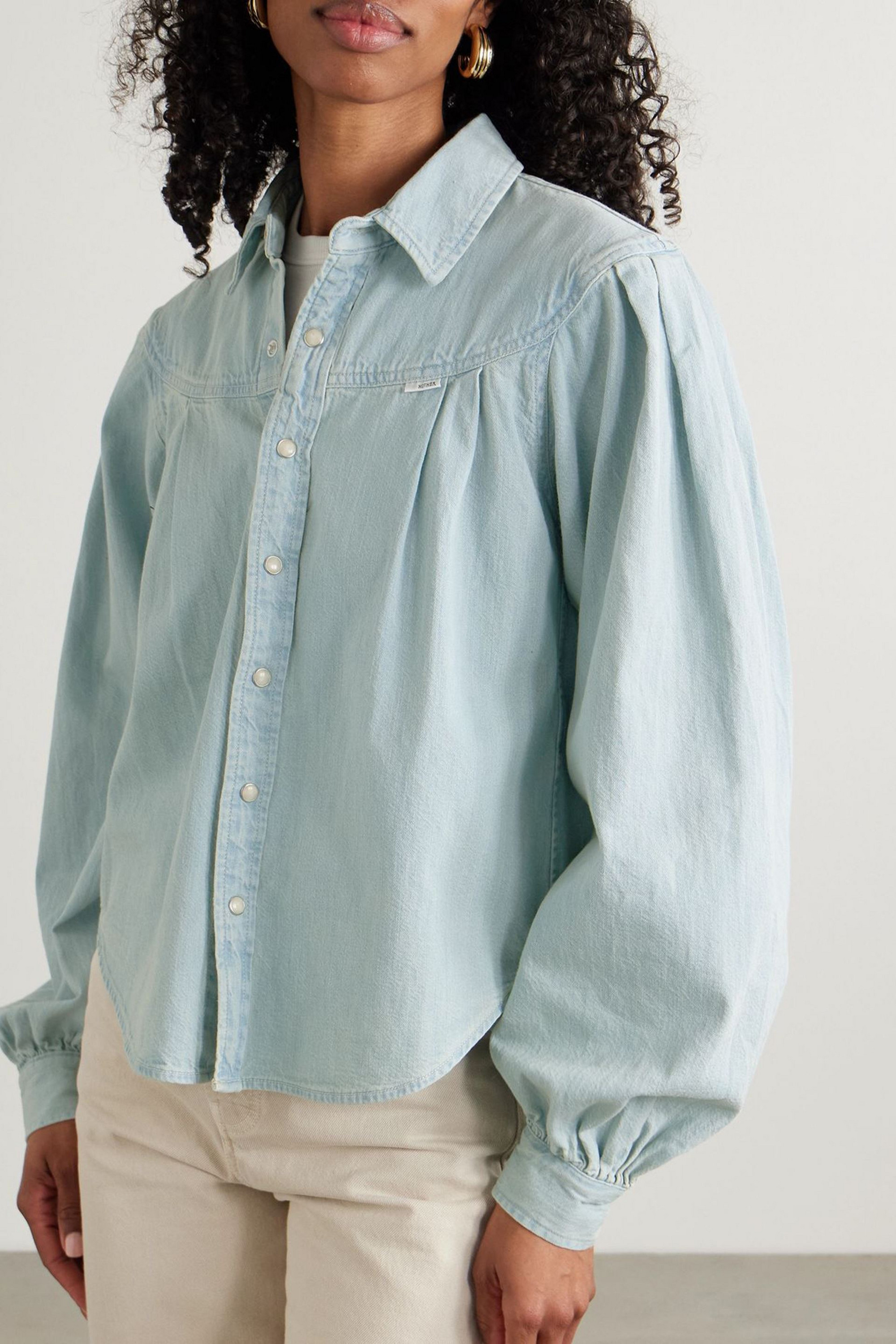MOTHER The Rhapsody Exes pleated denim shirt