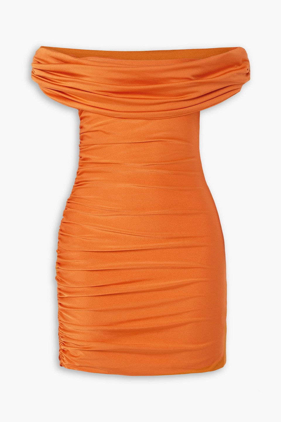 Maygel Coronel Areti Draped Stretch-jersey Mini Dress In Orange