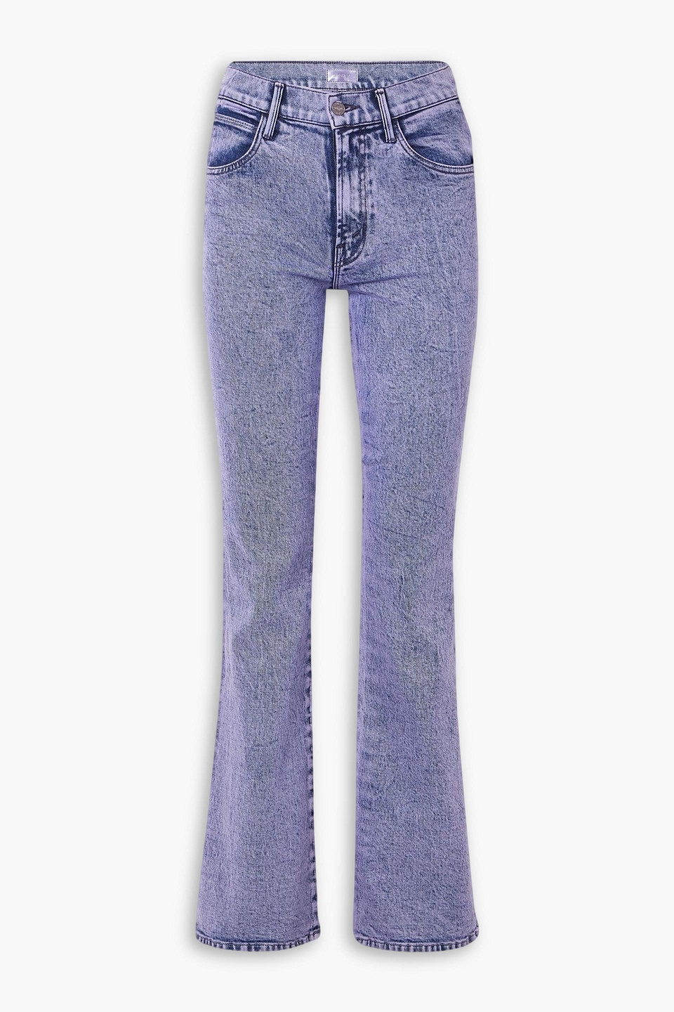 Mother The Desperado Heel High-rise Flared Jeans In Purple
