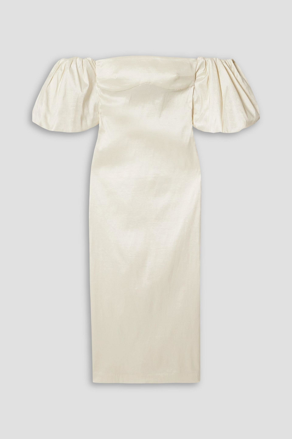 Kika Vargas Erminia Off-the-shoulder Taffeta Midi Dress In White