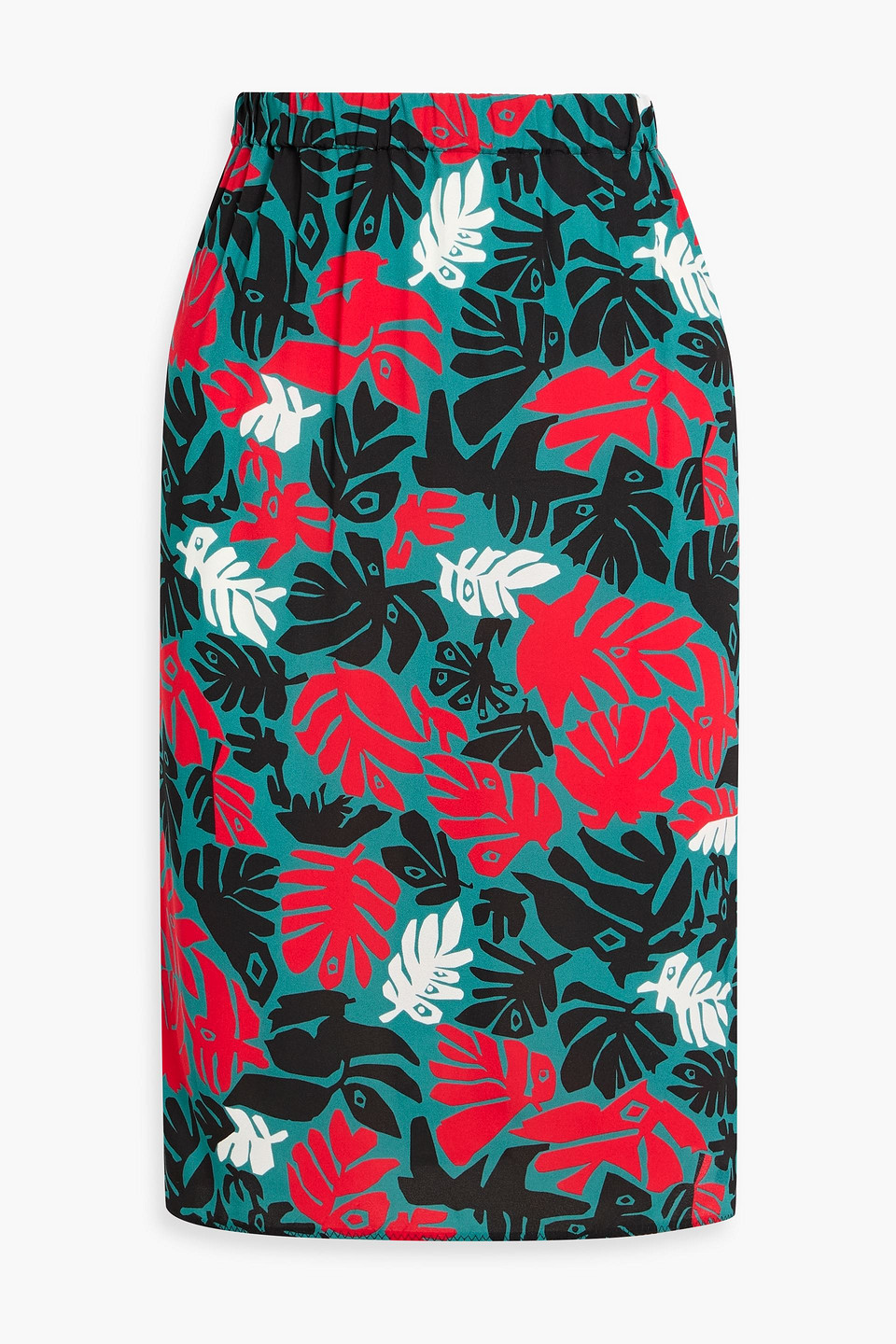 marni - printed crepe skirt - red - it 38