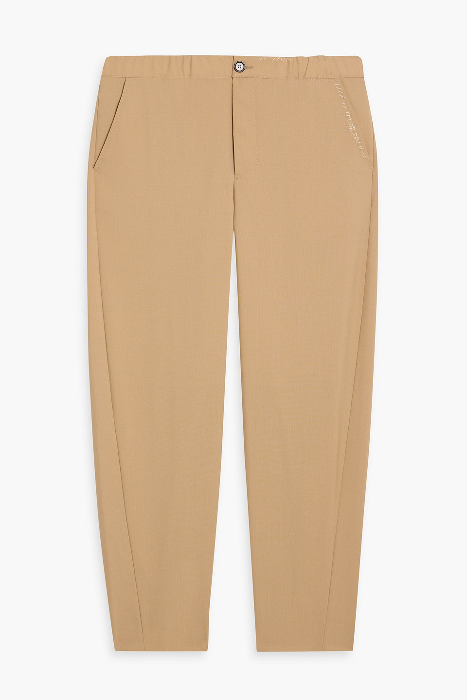 Marni Wool Straight-leg Pants In Neutral