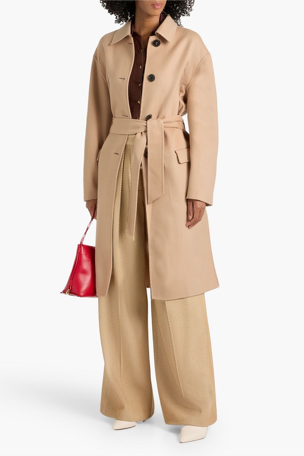 MARNI Belted embroidered wool and cashmere-blend felt coat | THE