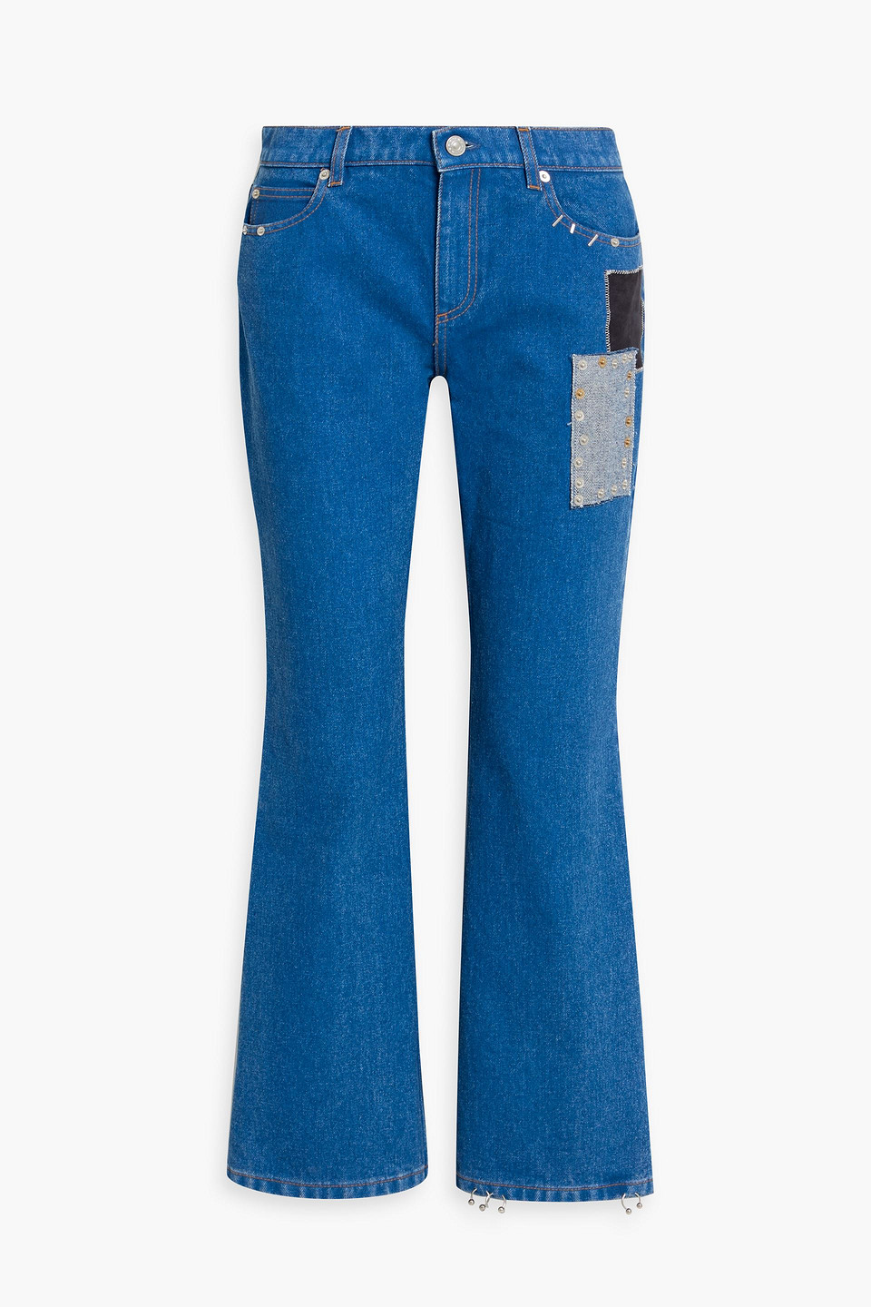 Marni Appliquéd High-rise Bootcut Jeans In Blue