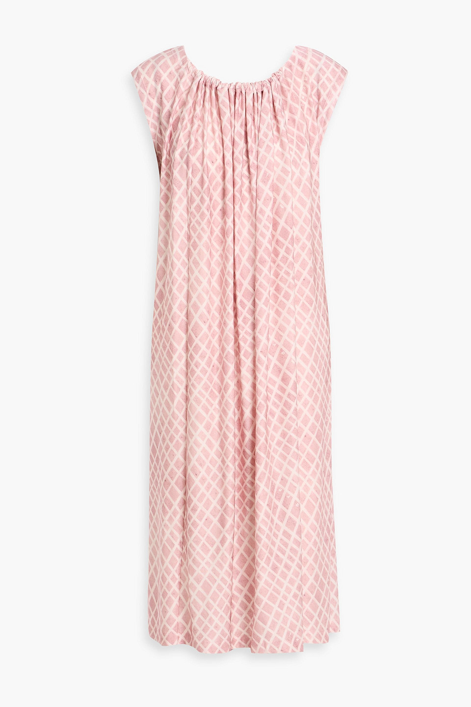 Marni Printed Satin-jersey Midi Dress In Pink