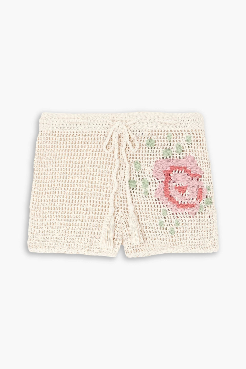 alix of bohemia - salem crocheted cotton shorts - neutral - m