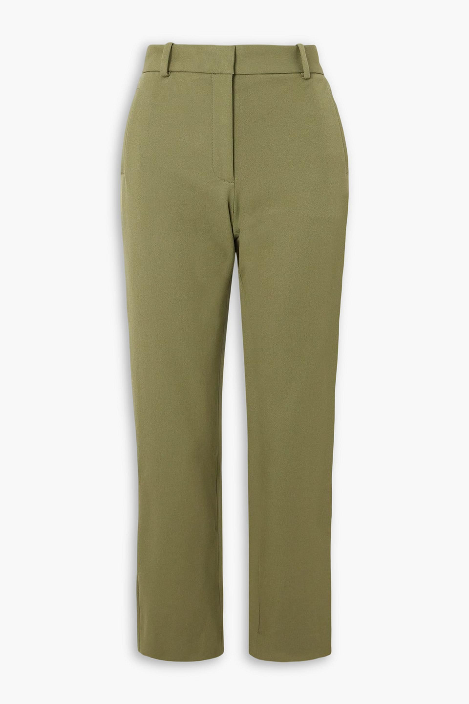 Joseph Cropped Twill Slim-leg Pants In Green