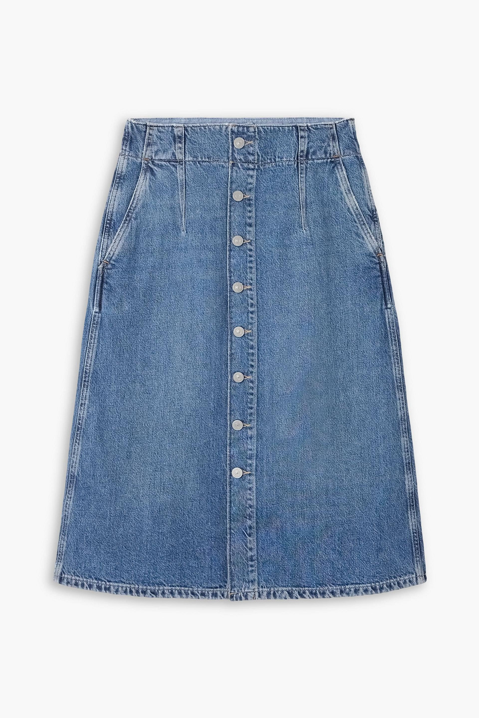 Polo Ralph Lauren Denim Midi Skirt In Blue