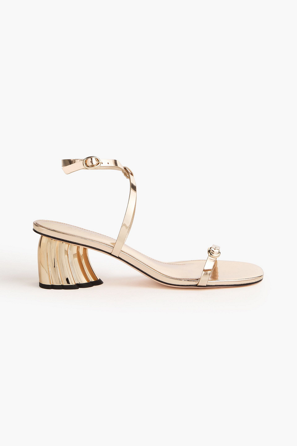 farm rio - mirrored-leather sandals - metallic - us 7