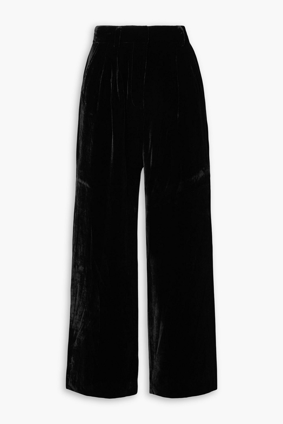 ulla johnson - veronica velvet wide-leg pants - black - us 12