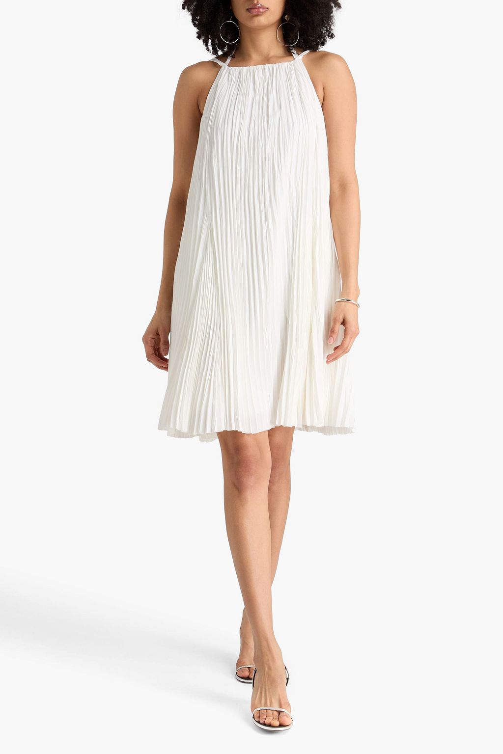 vince white pleated dress Pintuck Pleated A-Line Dress in Dresses & Skirts