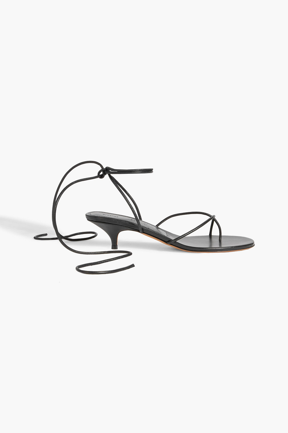 proenza schouler - slash tie leather sandals - black - eu 37.5