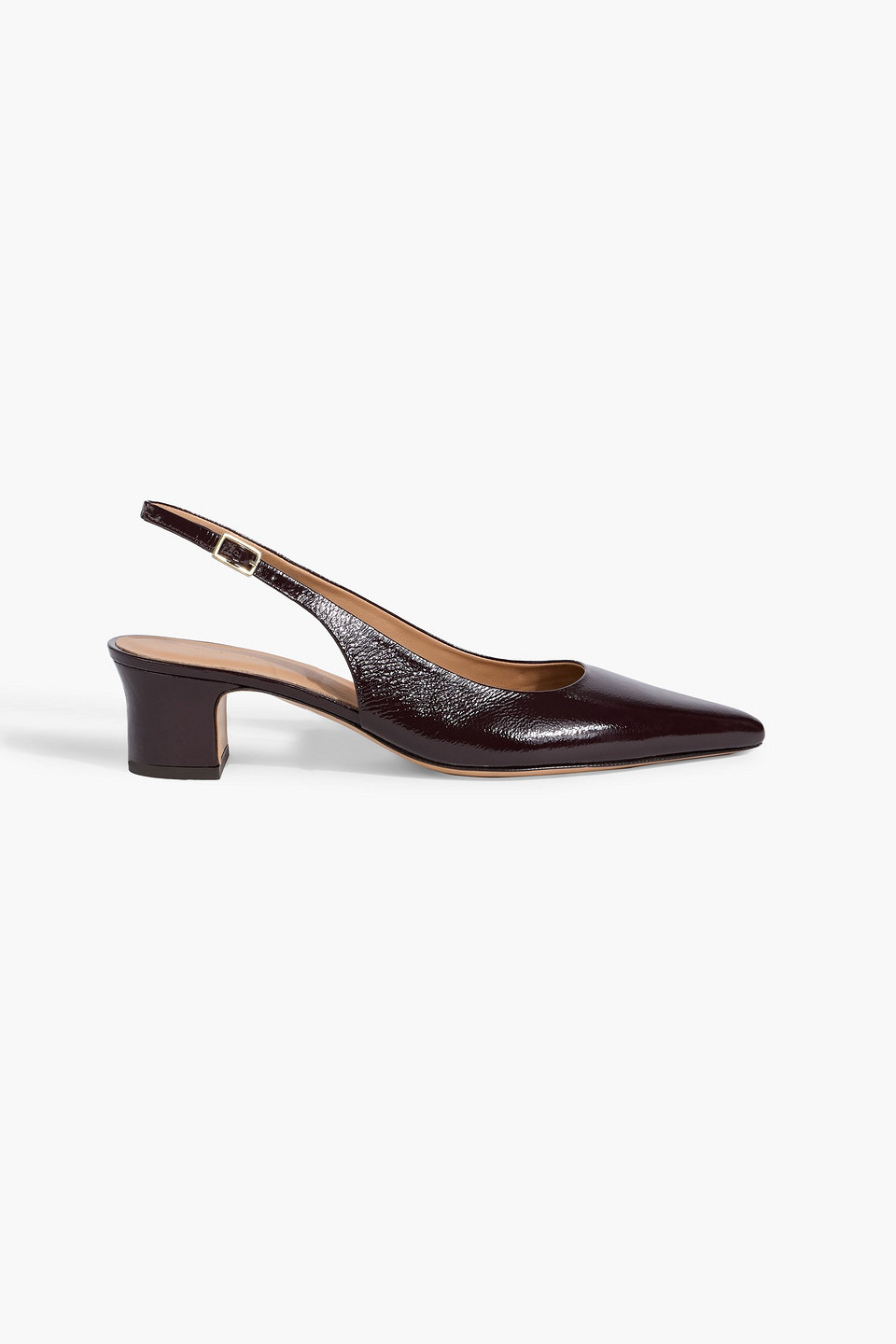 Mansur Gavriel Patent-leather Slingback Pumps In Burgundy