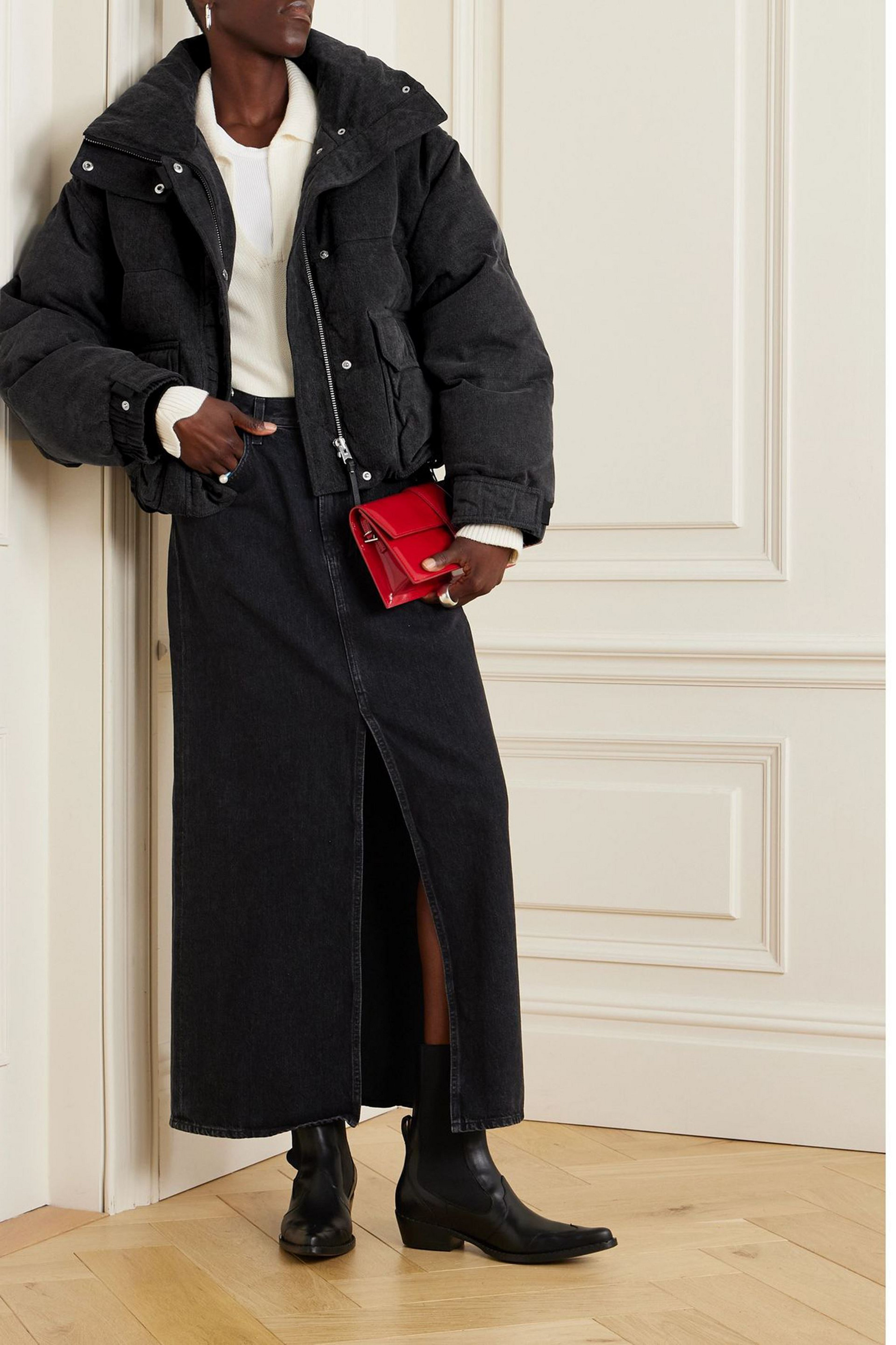 Agolde + Shoreditch Ski Club Nova quilted padded denim jacket