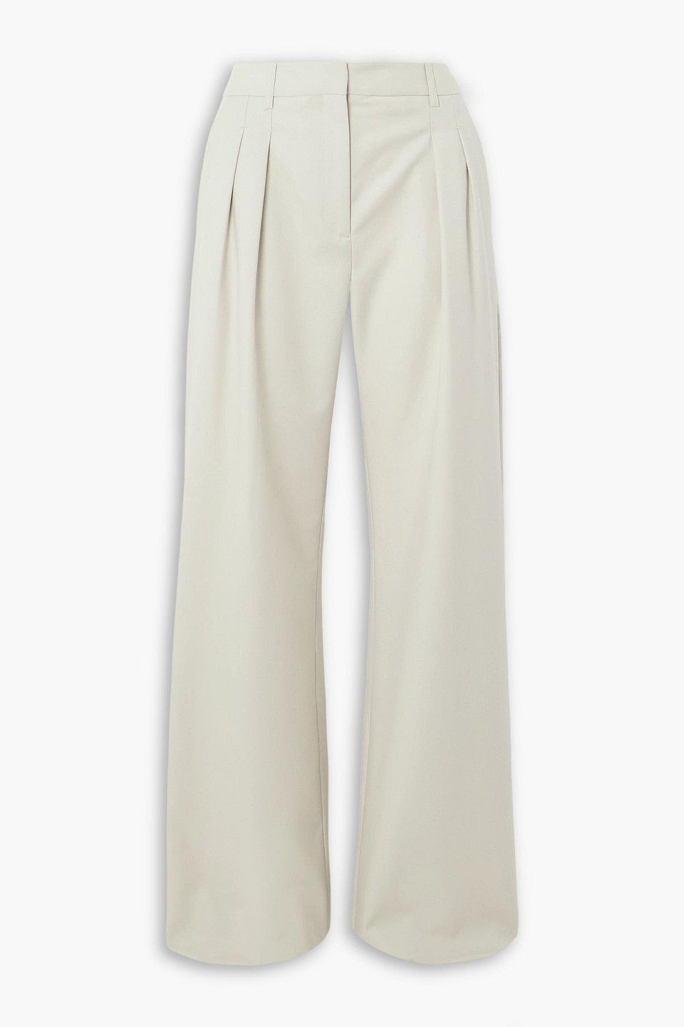 loulou de saison - sbiru pleated wool wide-leg pants - gray - fr 34
